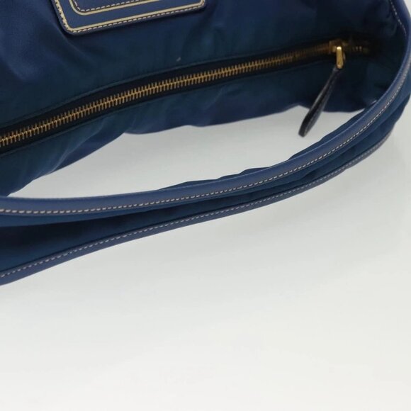 PRADA Hand Bag Nylon 2way Blue Gold Auth 138847 - Picture 8 of 16